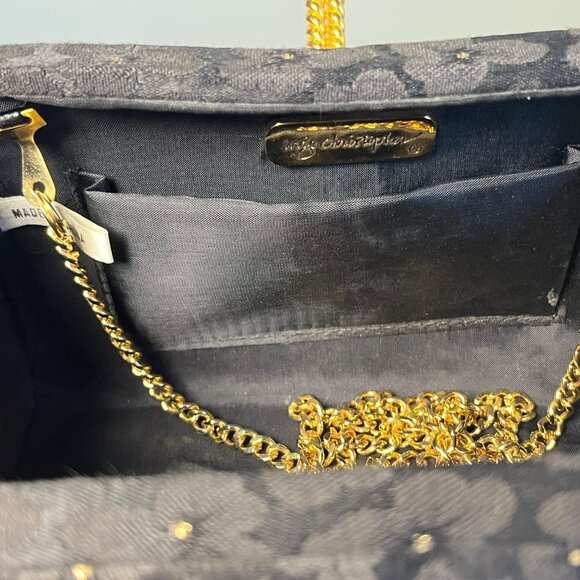 Inge Christopher Floral Evening Purse w/Chain Shoulder Strap Whimsy Coquette Gir - Picture 7 of 8